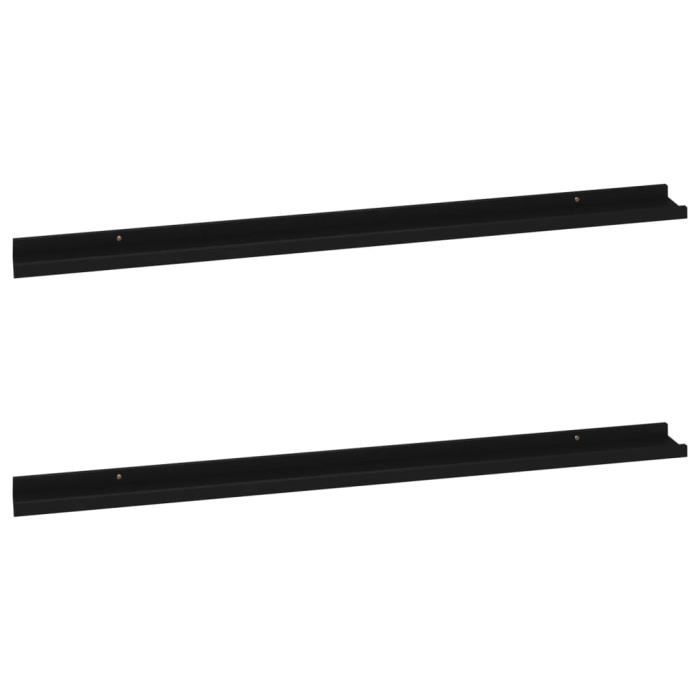 VidaXL Étagères murales 2 pcs Noir 115x9x3 cm