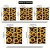 2Pcs Polyester Sunflower Black Vibrant Printing Window Curtains Birthday Party Decoration Backdrop Drapes for Living Room