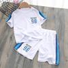 Children's Short Sleeved Set with Printed Loose Shorts for Casual Wear