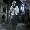 6Pcs Grim Reapers Costume for Adults,Scary Halloween Costume with Grim Reapers Mask Headgear Skeleton Gloves,Waist Belt