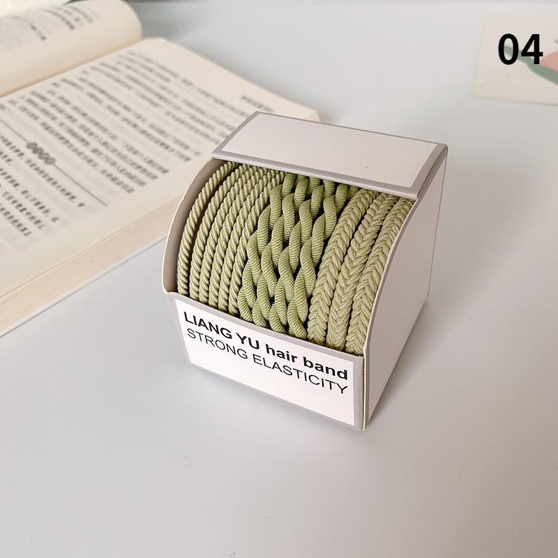 Fashion Hair Ties Set for Women Girls Simple Twist Elastic Rubber High Ponytail Hair Bands Hair Rope Hair Accessories Set