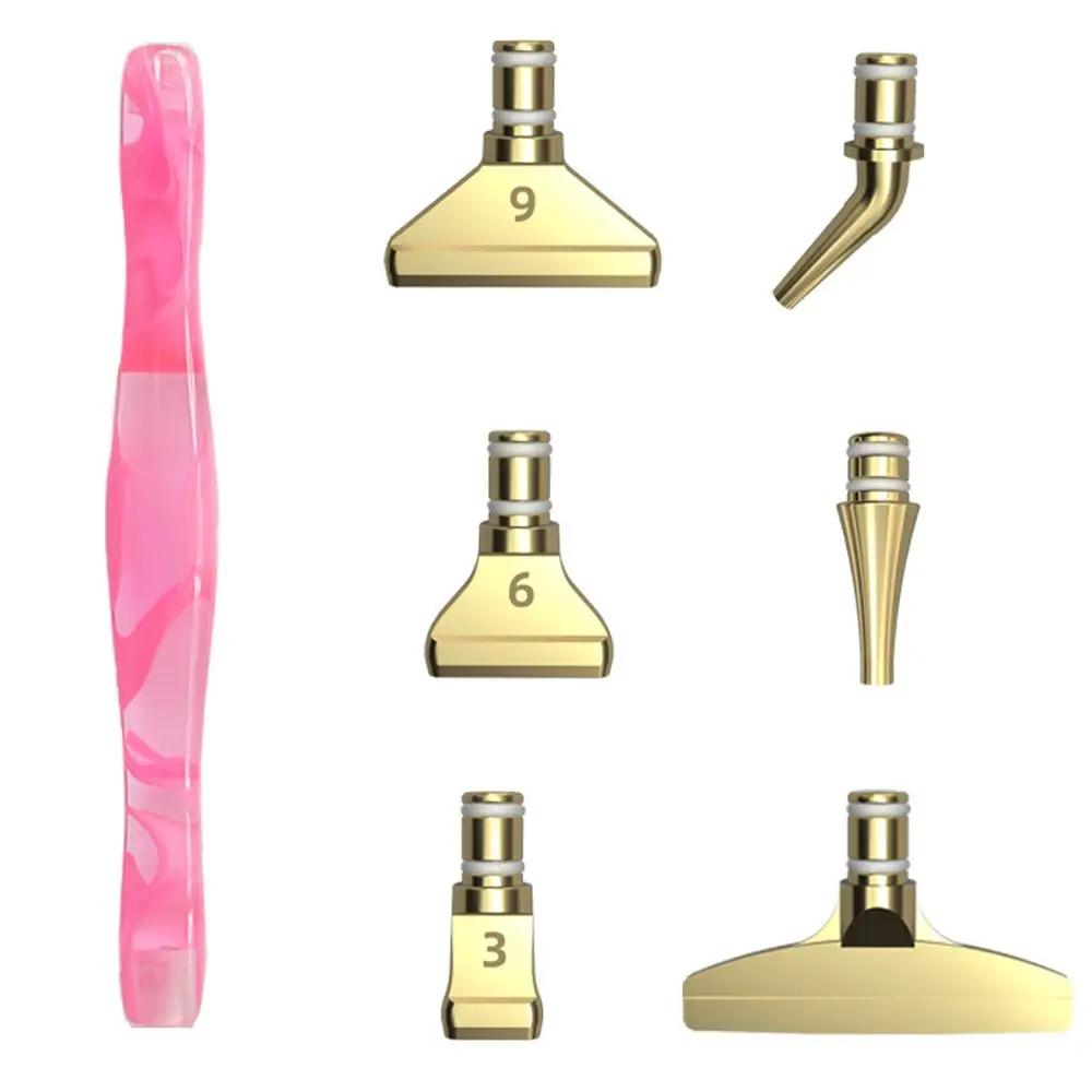 7 Adet/takım Reçine Elmas Boyama Kalemi Çevre Dostu Alaşım Yedek Kalem Başlıkları Çok Yerleştiriciler Nokta Matkap Kalemleri DIY Tırnak Sanatı Aracı