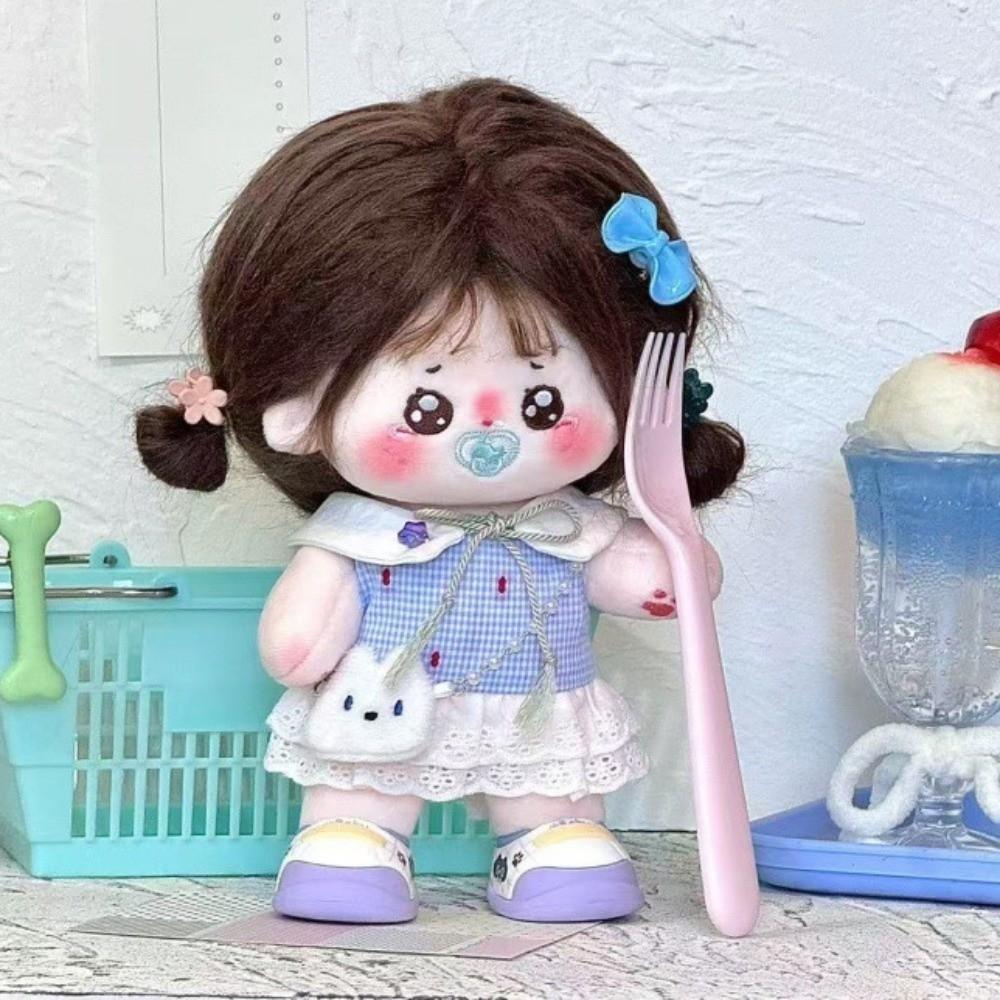 1 Set Outfit 10/20cm Cotton Doll Clothes Plaid Skirt 10cm Doll Clothes  Doll Accessories