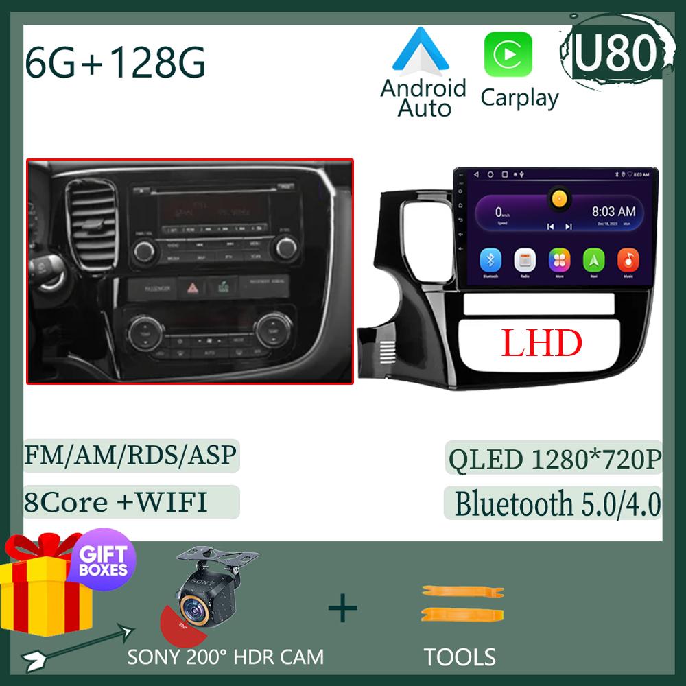Wireless CarPlay Android 14 Auto Radio For Mitsubishi Outlander 3 GF0W GG0W 2012-2018 Car Multimedia GPS No 2din Touch Screen