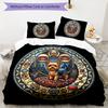 Glass Yorkie Dreams Pattern Bedding,Quilt Set Quilt Cover Pillowcase Home Birthday Gift (1*duvet cover+2*pillowcase,without core)