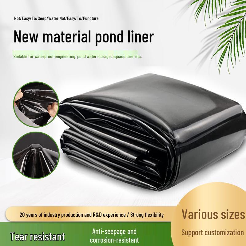 Waterproof HDPE Fish Pond Liner, 0.5mm Black Foldable Liner for Fish Farming.
