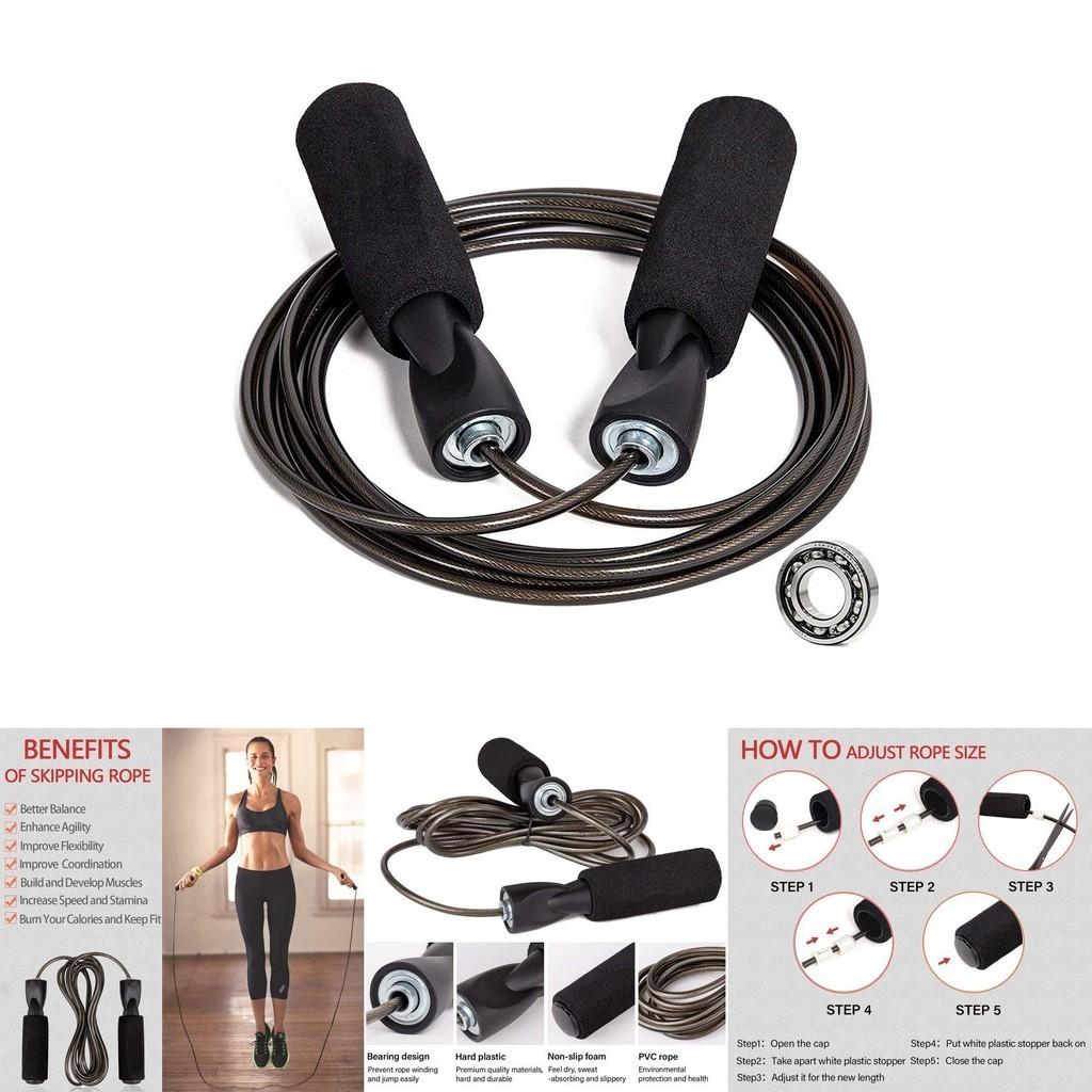 Black Jump Rope For Kids Steel Wire Jump Rope Fitness Equipment Sports Durable