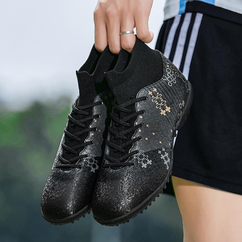 Men/Women's Lightning Camouflage Football Boots Rubber Soft Sole Short Nail Artificial Turf Youth Children Football Shoes