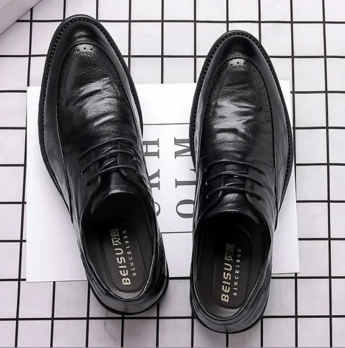 Fashion Handcrafted Mens Oxford Shoes Genuine Calfskin Leather Brogue Dress Shoes Classic Business Formal Shoes Man 2025
