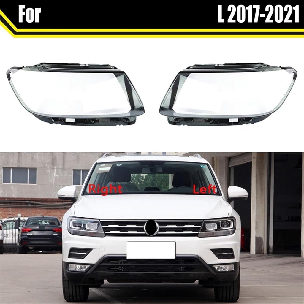 Autolampengehäuse Kompatibel für VW Tiguan L 2017 2018 2019 2020 2021 Glaslinse Schale Auto Scheinwerferabdeckung Lichtkappen(Niedrig Links)