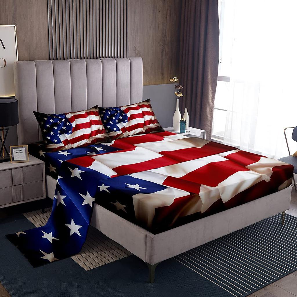 Space Planet Pattern Mattress Four-piece Bedding Set Bedroom Dormitory Bedding Decoration