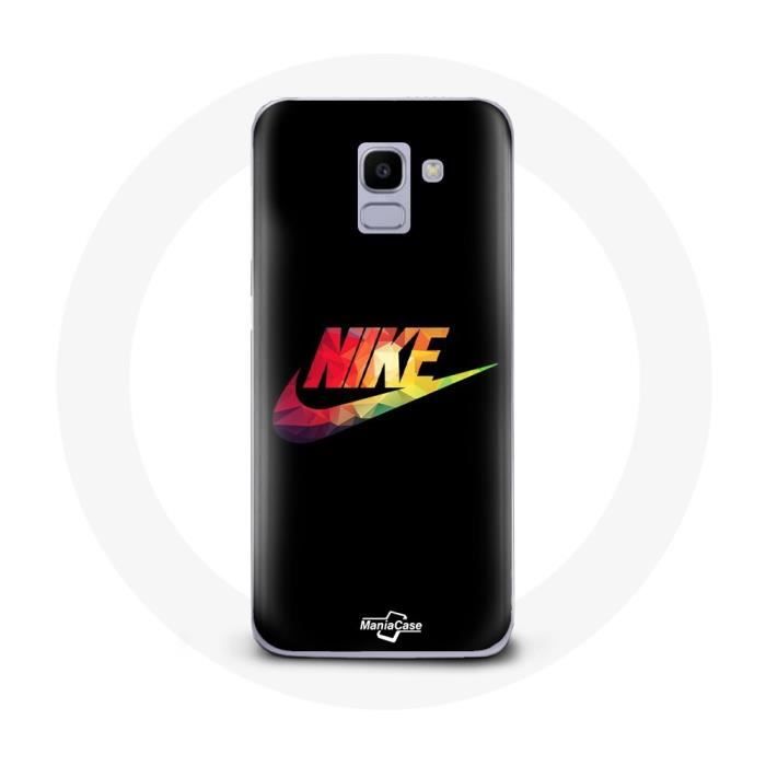 Coque pour Samsung Galaxy A6 2018 Nike Logo Couleur fond noir