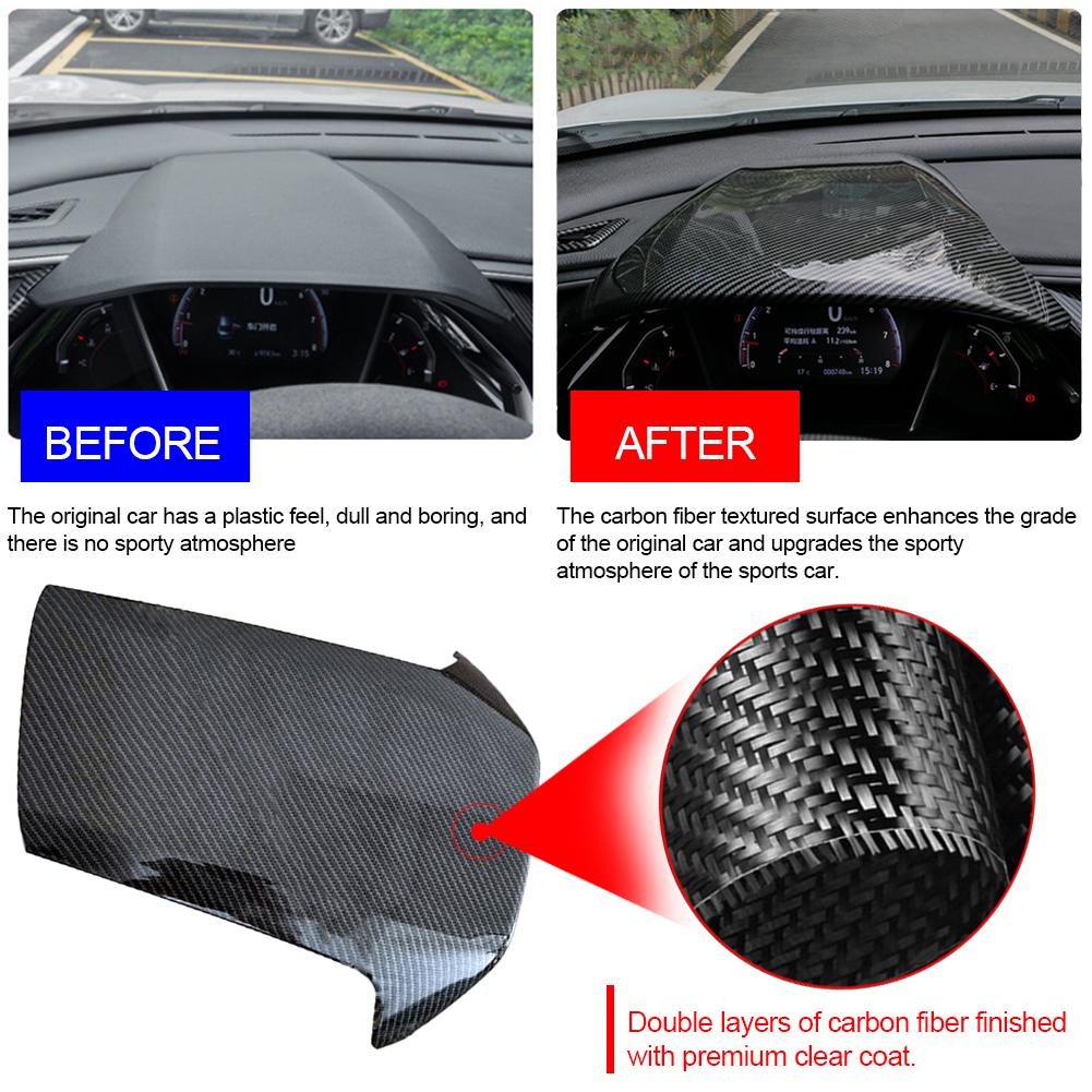Carbon Fiber Car Steering Wheel Cover Trim Dashboard Panel Speeeter Cover for Honda Civic MK X MK10 2017-2020 LHD Interior Decor