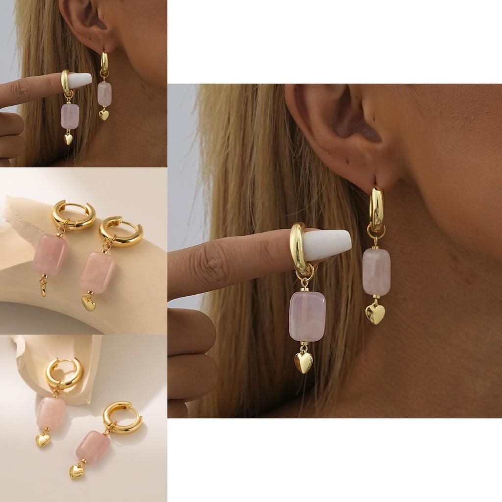 Fashionable Light Purple Heart Earrings For Women Fall 2023 Collection