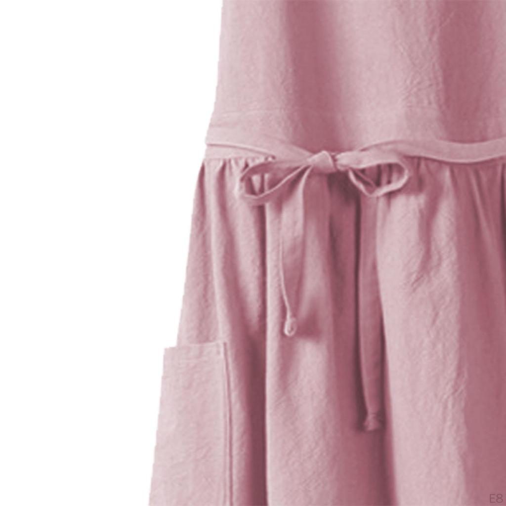 Chef Apron Cotton Kitchen Crew Neck Gardening with Pockets for Home Garden