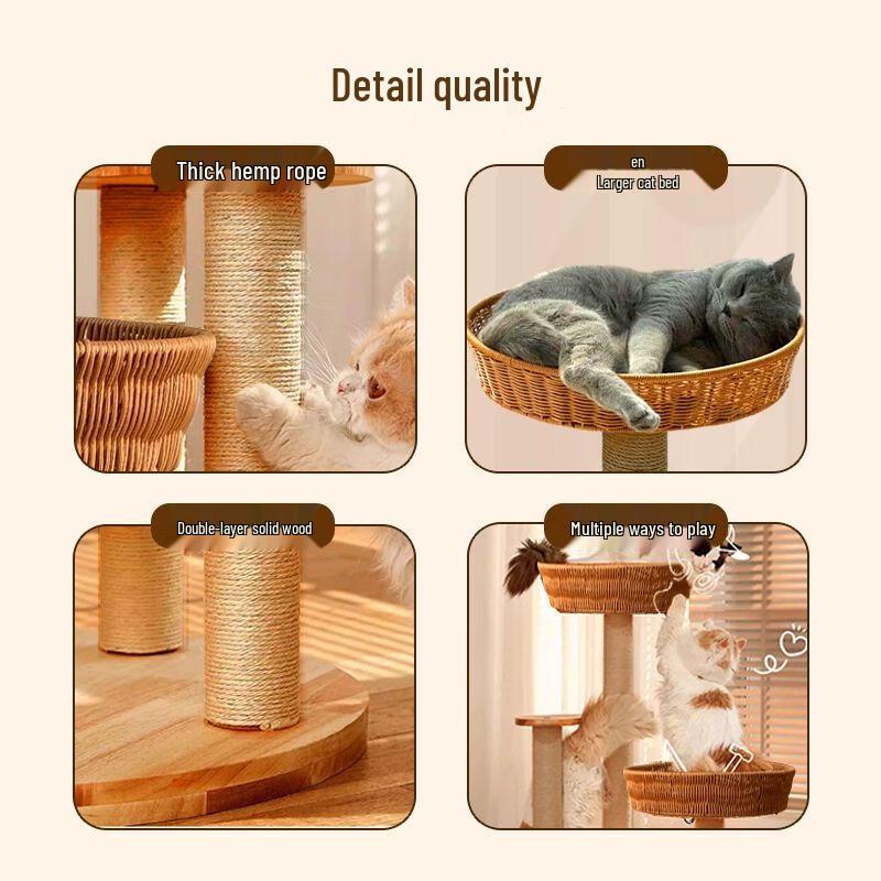 Aomengming Cat Tree & Condo with Sisal Scratching Post