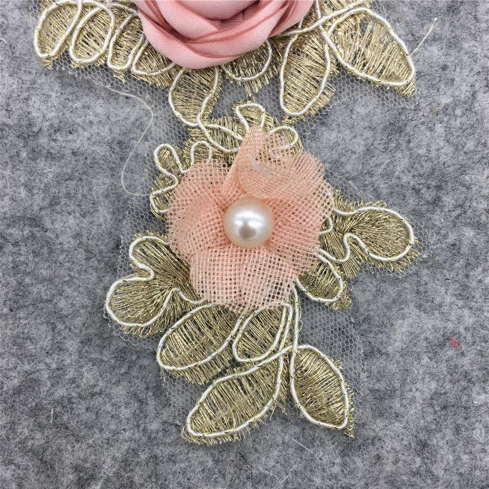 Three-Dimensional Simulation Flower Lace Embroidery Collar Diy Imitation Pearl Lace Lace Clothing Accessories