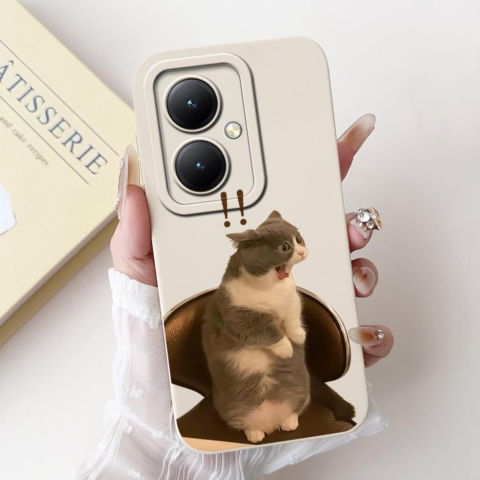 For Xiaomi Poco M6 5G Case Cover Silicone Luxury Fashion Flowers Kawaii Cute Cat Shockproof Phone Case 23128PC33I
