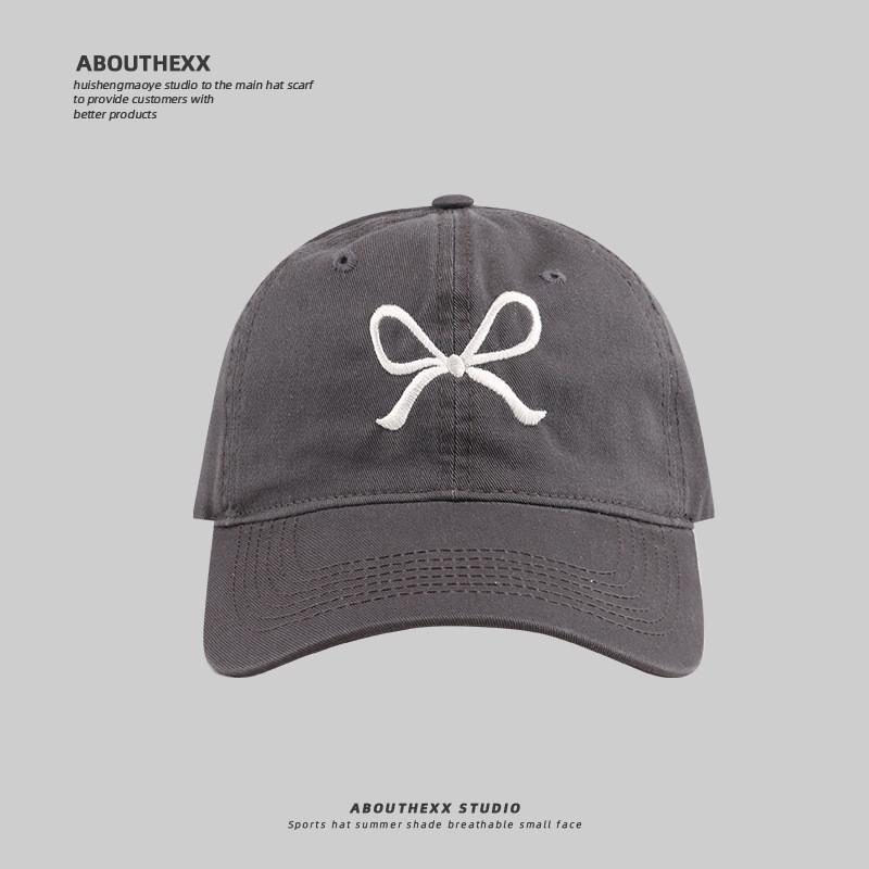 Bow Embroidered Baseball Cap With Sunshade And Breathable Cotton For Teens And Adults