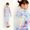 NISHIORI Yukata Set for Girls Separate and 2 Obi 10 6 Sizes 4-Piece (2-Way Dress, Camisole, Belts) - Patterns, (11W-2, 150cm)