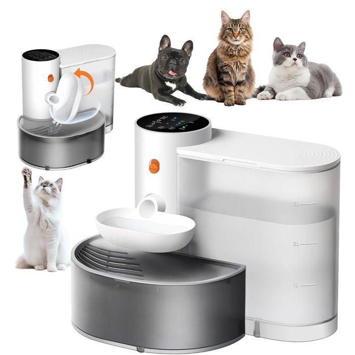 Fontaine à eau pour animaux - WENZYLIQUOX - 3,5L - Sans fil rechargeable - Sans filtre - Autonomie 180 jours