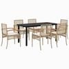 VidaXL Ensemble à Manger de Jardin avec Coussins 7 pcs, Table et Chaise de Terrasse, Meubles de Patio, Mobilier d'Extérieur, 3213635