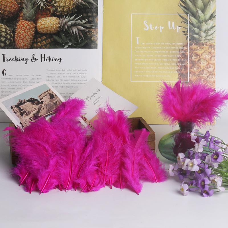 50Pcsdy Color Bamboo Tube Feather Turkey Feather Jewelry Accessories Crafts Pet Toys Decorative Materials