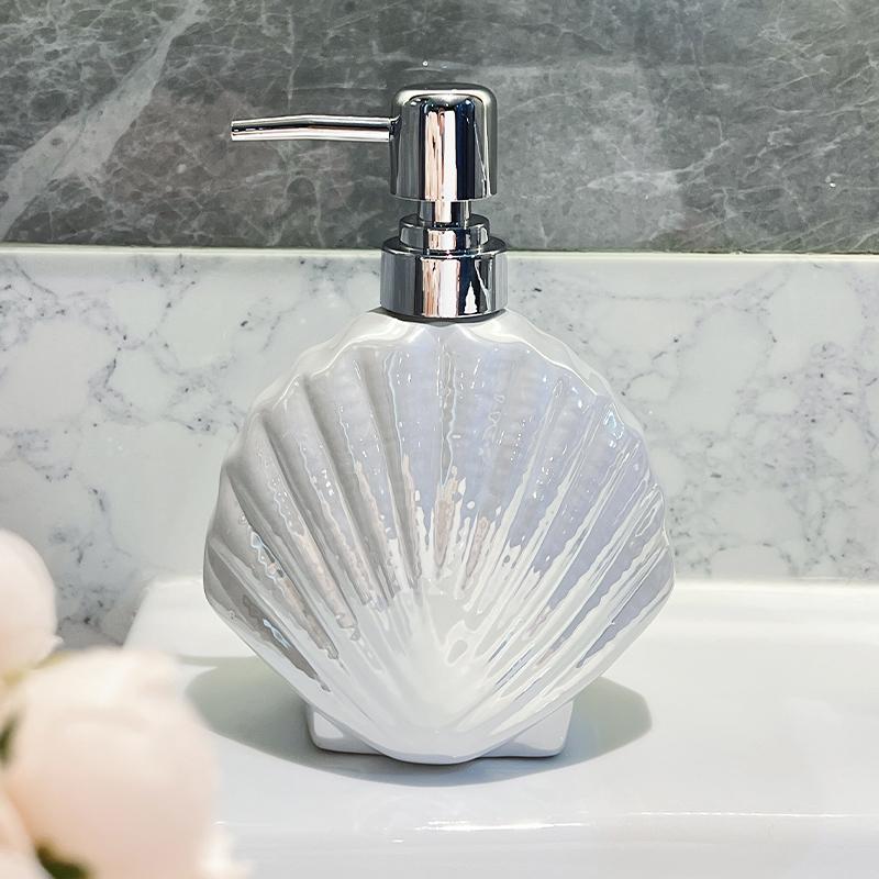 

Креативные керамические бутылочки-дозаторы для дезинфицирующего средства для рук в виде ракушек, роскошные аксессуары для ванной комнаты отеля, бутылочки для шампуня и лосьона, дозатор для мыла