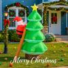 6.9FT Inflatable Toy Christmas Tree Santa Claus Ladder Xmas Yard Lawn Party Decoration LED Lit Xmas Home Supplies Ornament Gift
