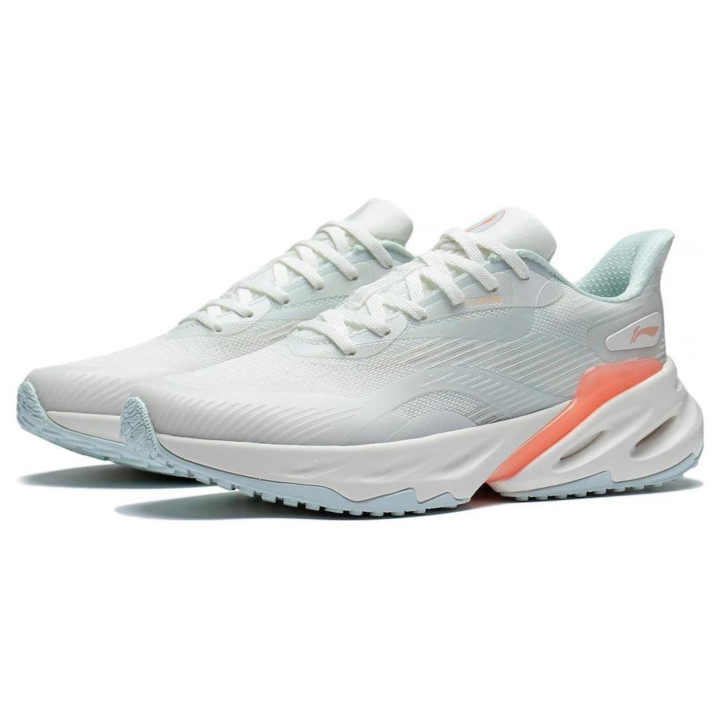 Li Ning Vibe 2.0 Cushioning Abrasion Resistant Rebound Low top Running Shoes Women's White Blue ARST030-3