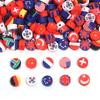 50 Stück 9 mm Polymer Clay Flache Runde Perlen Nationalflagge Lose Abstandshalter Perlen Für DIY Handgemachte Armbänder Ohrringe Herstellung Zubehör