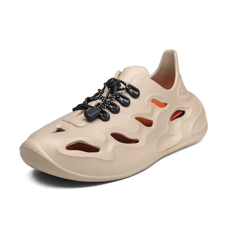 

Спортивные и досуговые трендовые туфли Hole Shoes Мужская уличная нескользящая пляжная обувь Универсальные дышащие сандалии с толстой подошвой 43 хаки