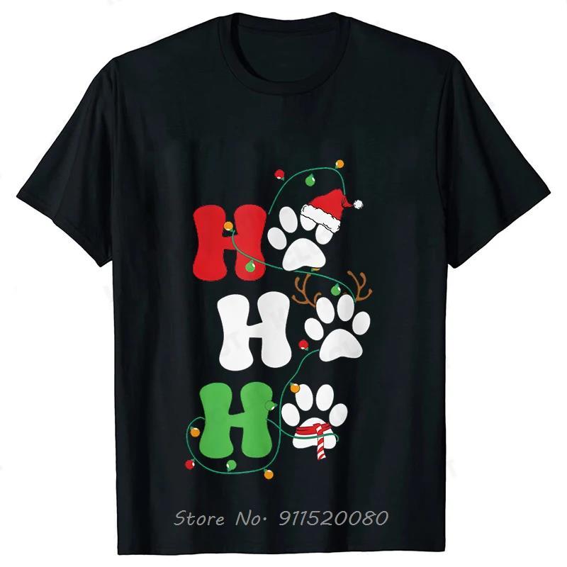 Ho Ho Ho Paw Graphic Oversized Tshirt Christmas Gift Simple Casual Xmas Cotton Tshirt Funny Unisexs Clothing Unisex Tops Tees