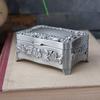 Elegant Vintage Metal Jewelry Box With Floral Relief Design Zinc Alloy Desktop Organizer Gift Weddings Travel Souvenirs