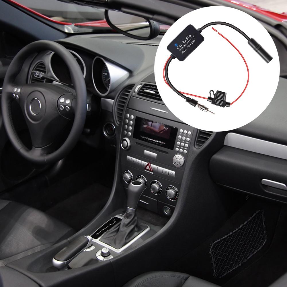 12V Car Antenna Signal Amplifier Set FM Signal Booster Antenna Amplifier Car FM AM Radio Signal Amplifier for ANT208