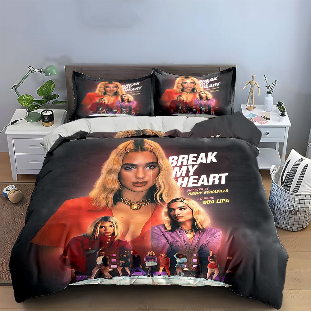Break My Heart Poster Graphic Bedding Duvet Cover Set Duvet Cover Pillowcases  (1*Duvet Cover 2*Pillowcases, Without Duvet Insert)