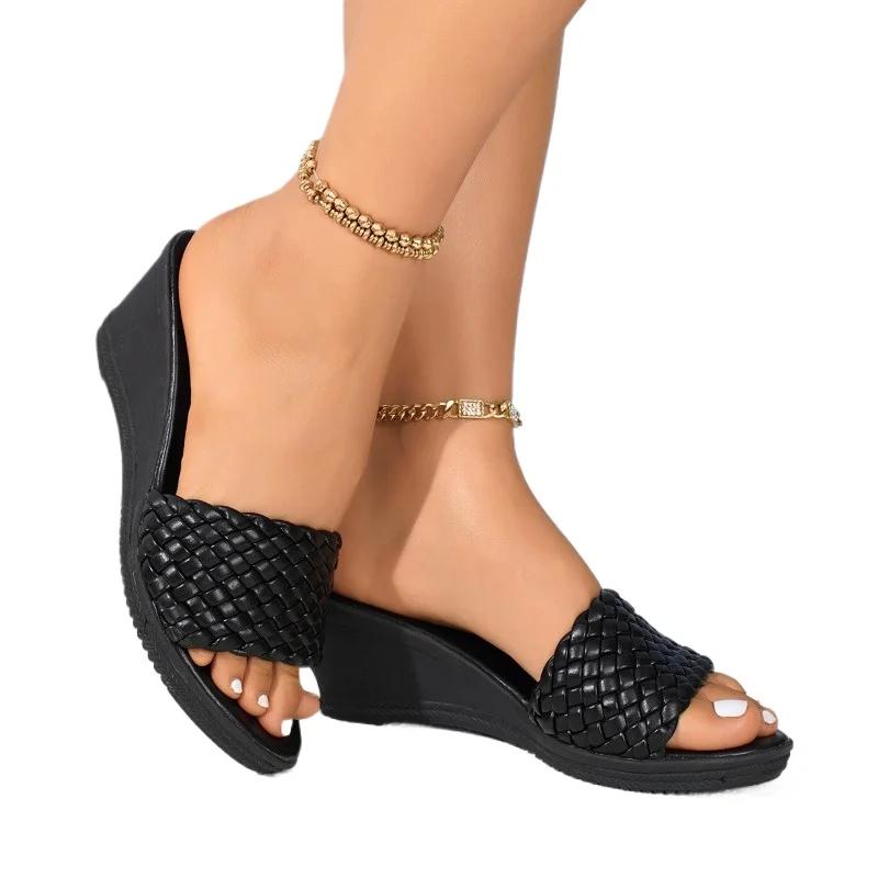 Fashion Ladies Shoes 2025 Fashion Basic Women's Slippers New Outdoor Casual Summer Plus Size Concise Best Seller Wedge Slippers Zapatos