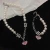 Chic Y2K Pearl Chain Necklace & Bracelet Set - Multiple Styles