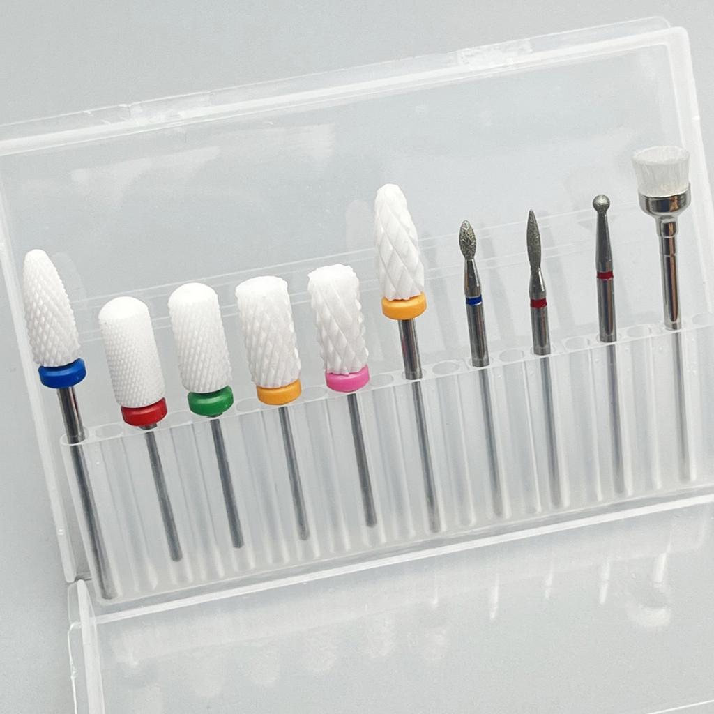 30Pcs Nail Drill Bits Sets Ceramic Nail Drills for Acrylic Nails Professional Manicurists Diamond Carbide Nail Drill Bit