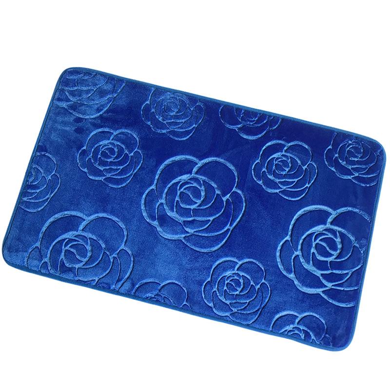 Alfombras de baño Alfombra de baño con Estampado de Flores de Rosas, Alfombra Antideslizante de Franela en la bañera, Alfombra para el Piso, Felpudo para Ducha, Almohadilla de Espuma viscoelástica, Alfombra Lavable