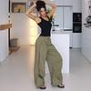 Akiyo Studio American vintage Wide Leg Overalls Women Loose Straight Ankle-tied Gyaru Casual Sweat pants