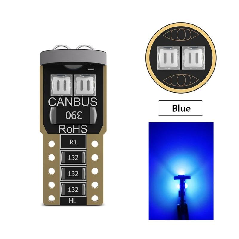 10PCS T10 W5W LED Bulbs 6 LED Chips 12V for Car License Plate Light Interior Dome Lights Reading Lamp 6000K White