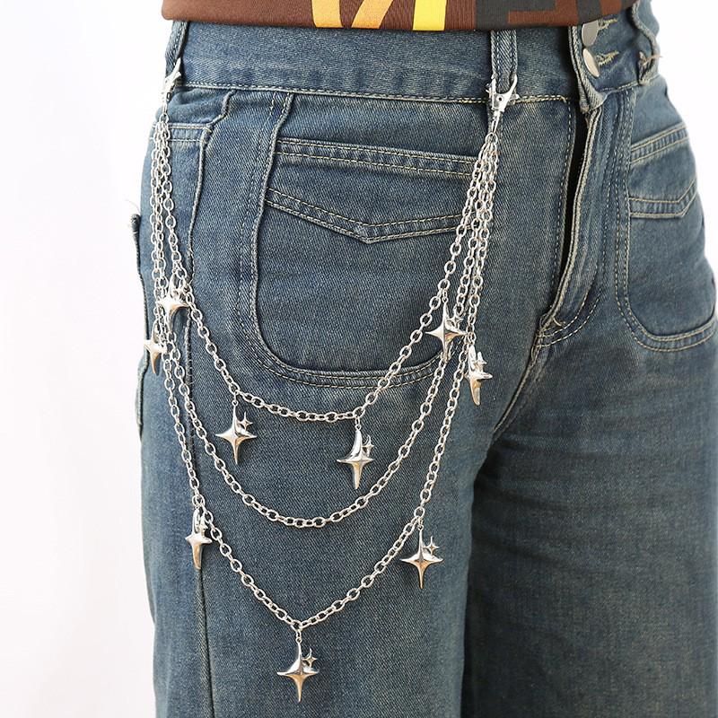 Y2K Shiny Star Waist Chain: Multi-layer Pants Chain with Unique Design for Trendy Girls