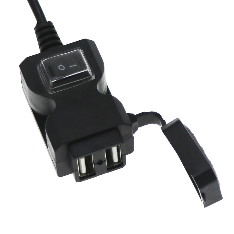 LMoDri Mașină electrică Motocicletă Încărcător pentru telefon mobil Port dublu USB Oglindă retrovizoare pentru mașină Ghidon Mașină rezistentă la apă