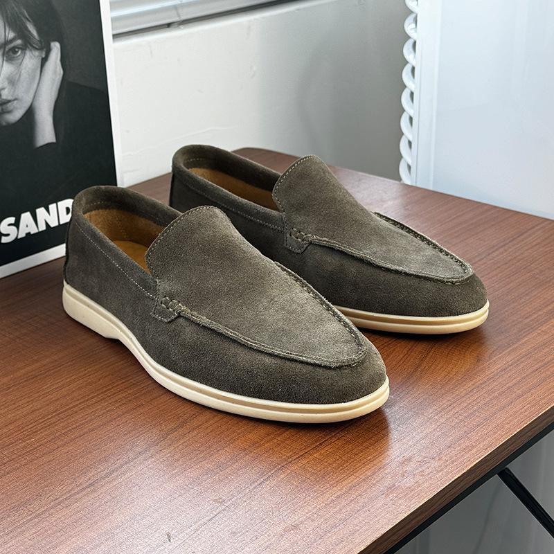 Lazy soft-soled comfortable loafers men's single shoes one-pedal flat-soled commuter Doudou leather shoes 8253-H