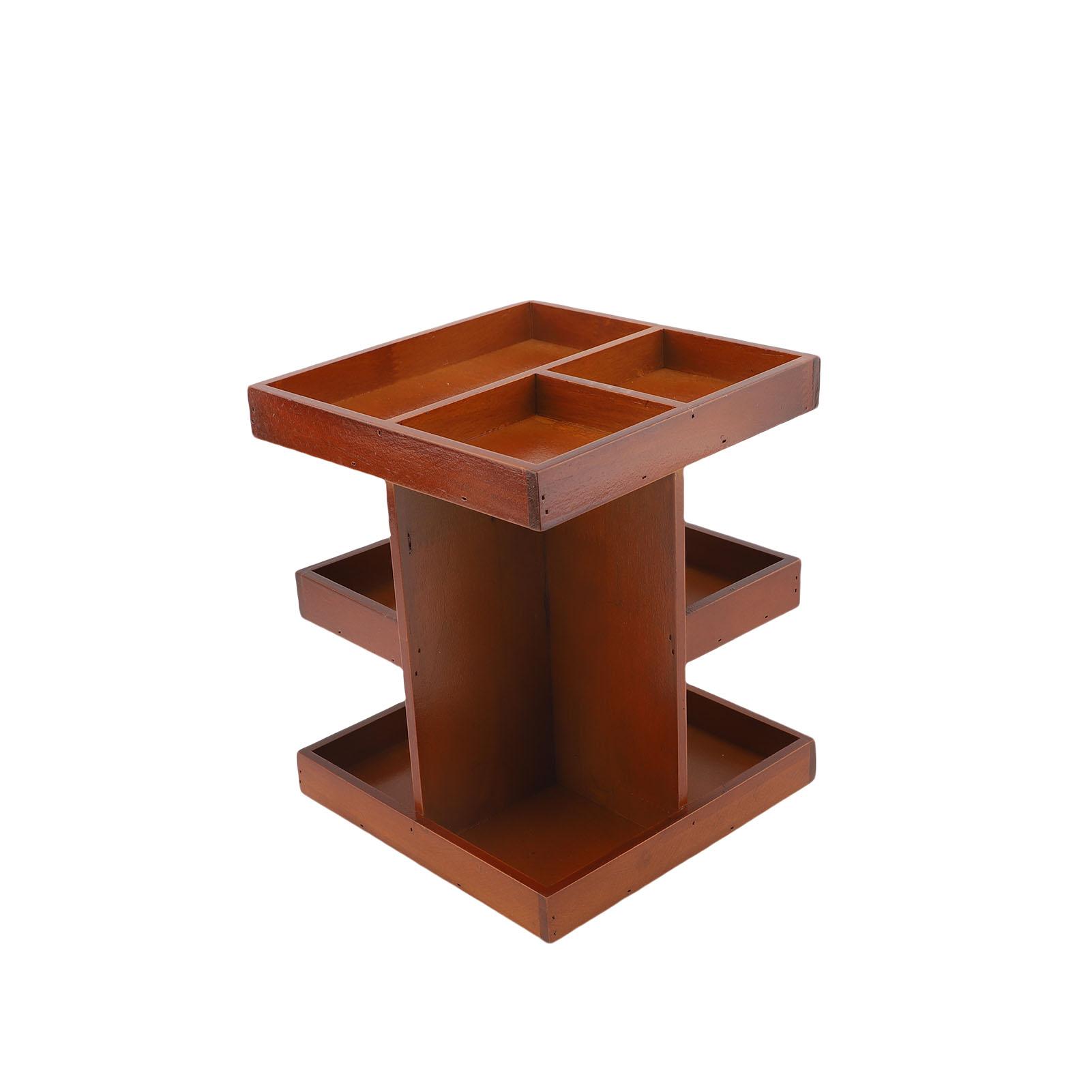 

Perfume Shelf Perfume Stand 360° Rotating Large Capacity Wood Cologne Organizer for Watches Jewellery Car Keys