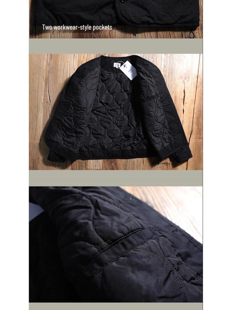 2025 Herren Retro M65 Militär Wasserdicht Gesteppt Baumwolle Arbeitsjacke - Kragenlos & Winterfest