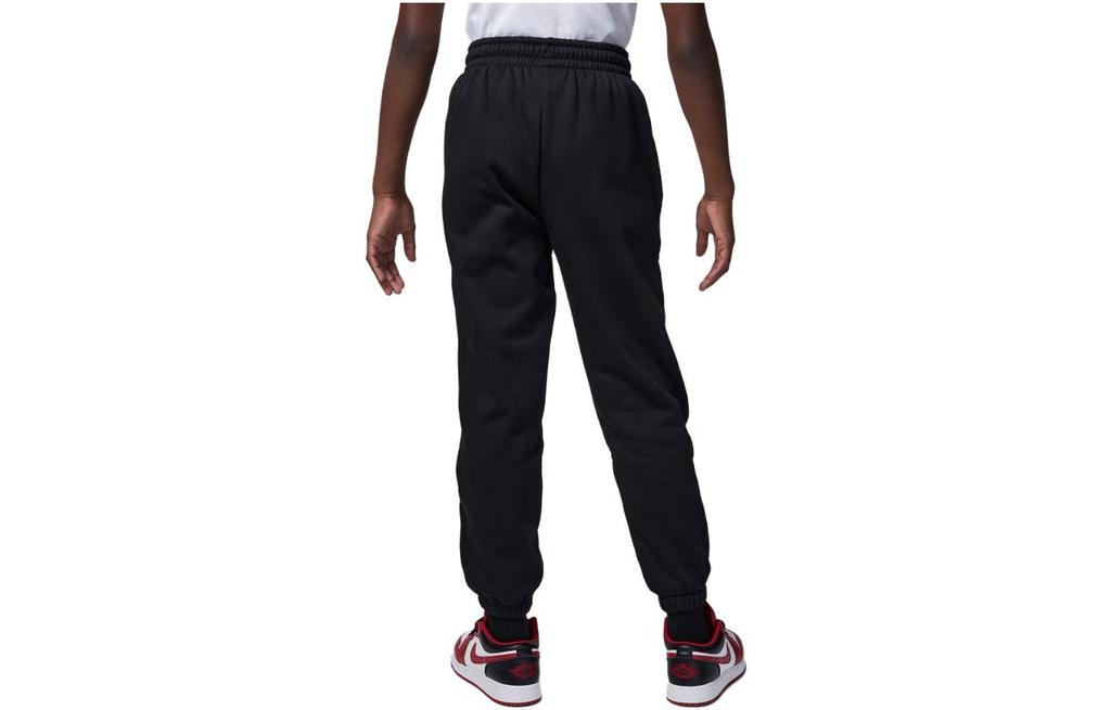 Kids' Jordan Knitted Sweatpants Kids' Apparel, Solid Color Lace Up Casual Fleece Lined Elastic Cuff Black FZ1875-010
