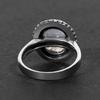 Elegant Simple Oval Moonstone Rings For Women Silver Plated Fine Jewelry Anniversary Engagement Gift