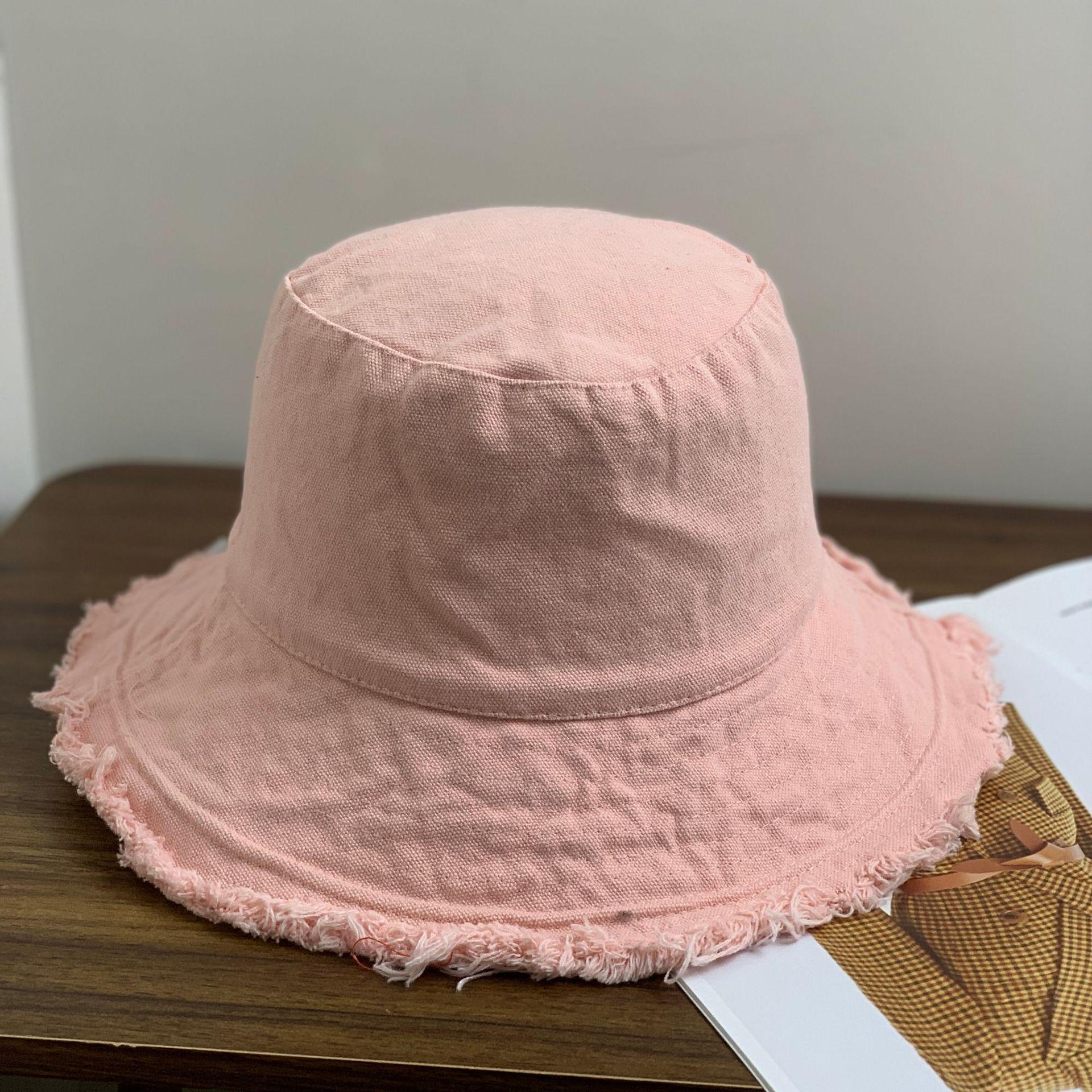 

Ретро-потертая и старая грубая шляпа-ведро для женщин, весна-лето, универсальная шляпа с большим карнизом, однотонная повседневная шляпа-тазик Tide M（56-58cm）